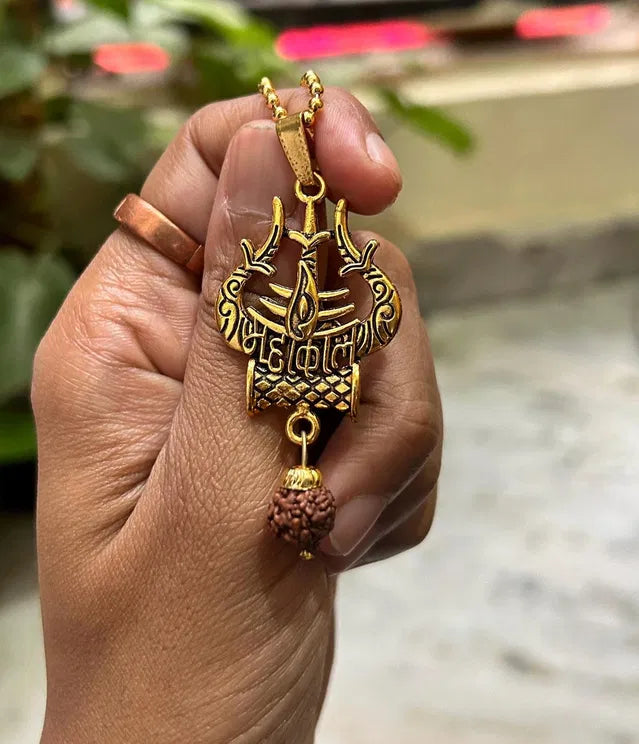 Spiritual Necklace Shiva Trishul damaru Necklace